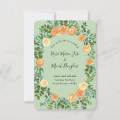 Peach Green Wedding Spring Pastel Einladung (Vorderseite)