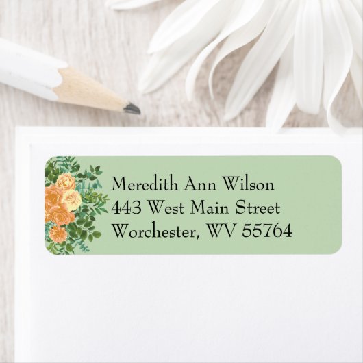 Peach Green Wedding Spring Pastel Floral (Insitu)
