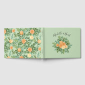 Peach Green Wedding Spring Pastel Floral Gästebuch (Voll)