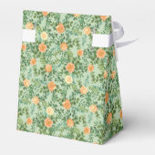 Peach Green Wedding Spring Pastel Floral Geschenkschachtel (Rückseite)