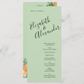 Peach Green Wedding Spring Pastel Floral Menükarte (Vorne/Hinten)