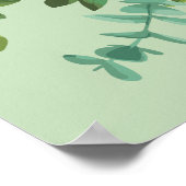 Peach Green Wedding Spring Pastel Floral Poster (Ecke)