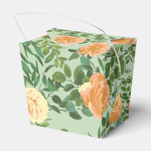 Peach Green Wedding Spring Pastel Geschenkschachtel (Rückseite)