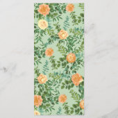 Peach Green Wedding Spring Pastel Menükarte (Rückseite)