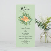 Peach Green Wedding Spring Pastel Menükarte (Stehend Vorderseite)