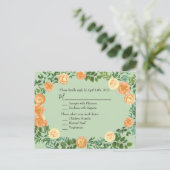 Peach Green Wedding Spring Pastel Postkarte (Stehend Vorderseite)