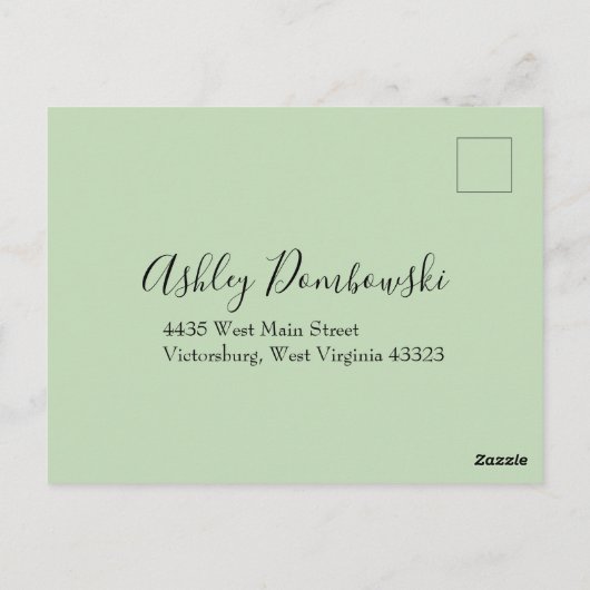 Peach Green Wedding Spring Pastel Postkarte (Rückseite)