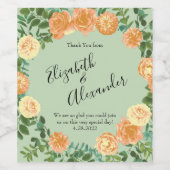 Peach Green Wedding Spring Pastel Weinetikett (Einzelnes Label)