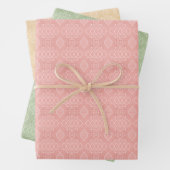 PEACH GREEN YELLOW PATTERN INTRICIEREN GESCHENKPAPIER SET (Beispiel)