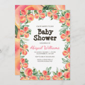 Peach Greenerenery Lush Spring Fruit Baby Dusche Einladung (Vorne/Hinten)