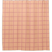Peach Grid Minimalistisches geometrisches Muster Duschvorhang (Vorderseite)