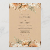 Peach Harvest Bloom Wedding Einladung (Vorderseite)