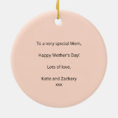 Peach Heart Foto Bewahren Muttertag Keramik Ornament (Hinten)