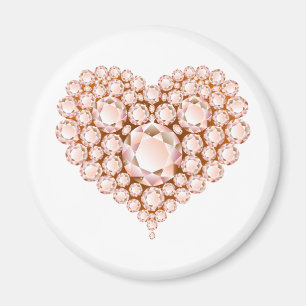 Peach Heart Gems Magnet