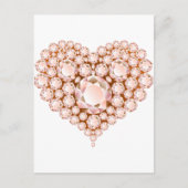 Peach Heart Gems Postkarte (Vorderseite)