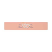 Peach Hearts Wedding Invitation Bly Band (Flach)