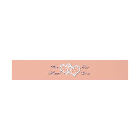 Peach Hearts Wedding Invitation Bly Band (Flach)