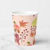 Peach Herbst Ernte Fruchtmuster Pappbecher (Links)