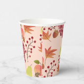 Peach Herbst Ernte Fruchtmuster Pappbecher (Rechts)