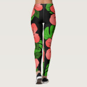 Peach Hibiskus & Monstera Leggings (Rückseite)