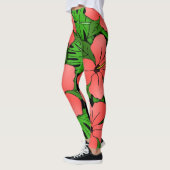 Peach Hibiskus & Monstera Leggings (Links)