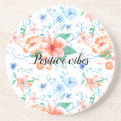 Peach Hibiskus Tropenflora Getränkeuntersetzer (Vorne)