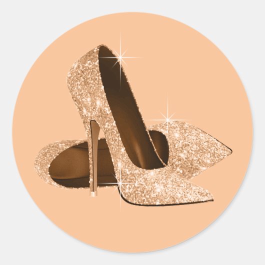 Peach High Heel Shoel Sticker (Vorderseite)