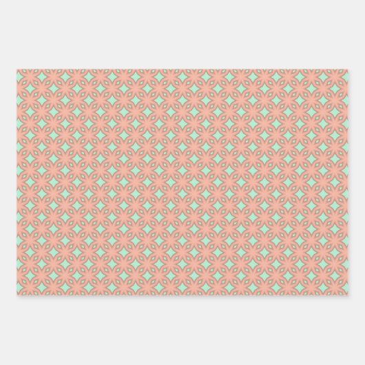 Peach Hochwertiges Wrapping Paper Flat Sheet Set Geschenkpapier Set (Vorderseite)