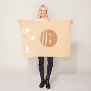 Peach Horizons Personalisiert Name Baby Blanket Fleecedecke