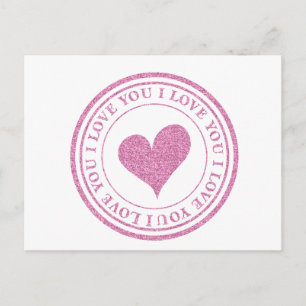 Peach Imitats Glitzer Postkarte