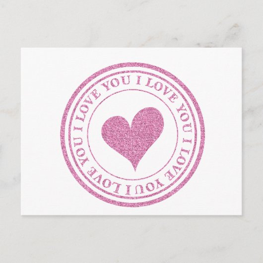 Peach Imitats Glitzer Postkarte (Vorderseite)