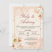 Peach Invitation boda durazno naranja claro Einladung (Vorderseite)