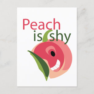 Peach ist Shy Niedlich Peach Frucht Postkarte