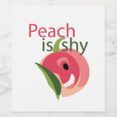 Peach ist Shy Niedlich Peach Frucht Weinetikett (Einzelnes Label)