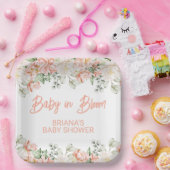 Peach Ivory Beige Neutrale Baby Dusche Pappteller (Party)