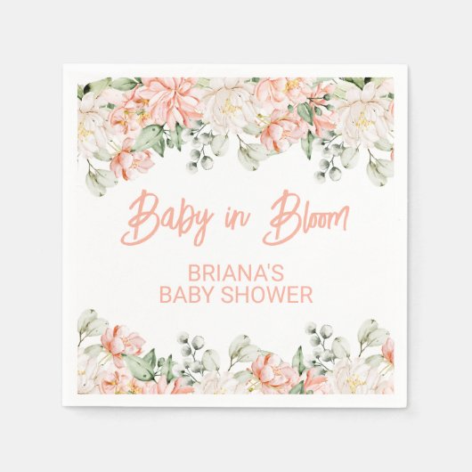 Peach Ivory Beige Neutrale Baby Dusche Serviette (Vorderseite)