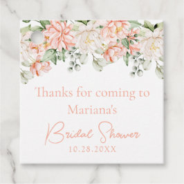 Peach Ivory Floral Brautparty Geschenkanhänger