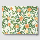 Peach Ivory Hochzeit Vintage Rose Gästebuch (Rückseite)