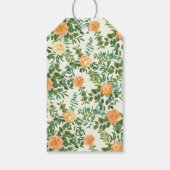 Peach Ivory Hochzeit Vintage Rose Geschenkanhänger (Rückseite)