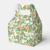 Peach Ivory Hochzeit Vintage Rose Geschenkschachtel (Rückseite)