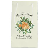 Peach Ivory Hochzeit Vintage Rose Kleine Geschenktüte (Vorderseite)