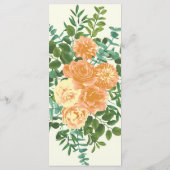 Peach Ivory Hochzeit Vintage Rose Menükarte (Rückseite)