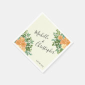 Peach Ivory Hochzeit Vintage Rose Serviette (Ecke)