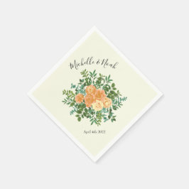 Peach Ivory Hochzeit Vintage Rose Serviette