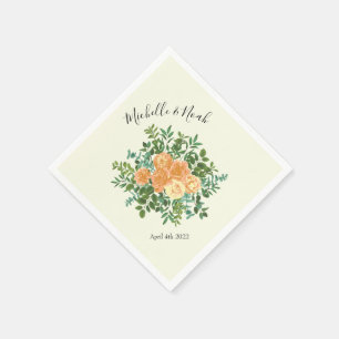 Peach Ivory Hochzeit Vintage Rose Serviette