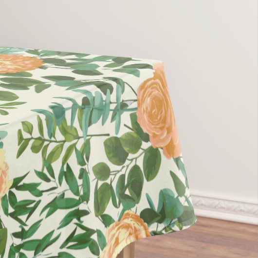 Peach Ivory Hochzeit Vintage Rose Tischdecke (Beispiel)