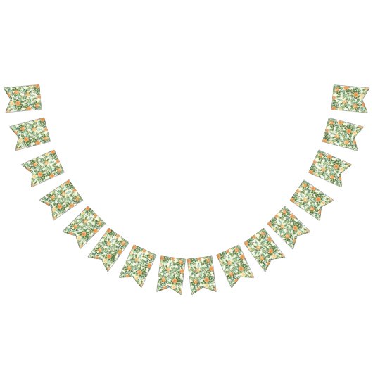 Peach Ivory Hochzeit Vintage Rose Wimpelkette (Alle)