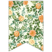 Peach Ivory Hochzeit Vintage Rose Wimpelkette (Erste Fahne)