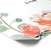 Peach Ivory Peony and Hydrangea Wedding Willkommen Poster (Ecke)