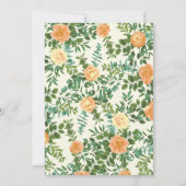 Peach & Ivory Peony & Rose Blumenhochzeit Einladung (Rückseite)